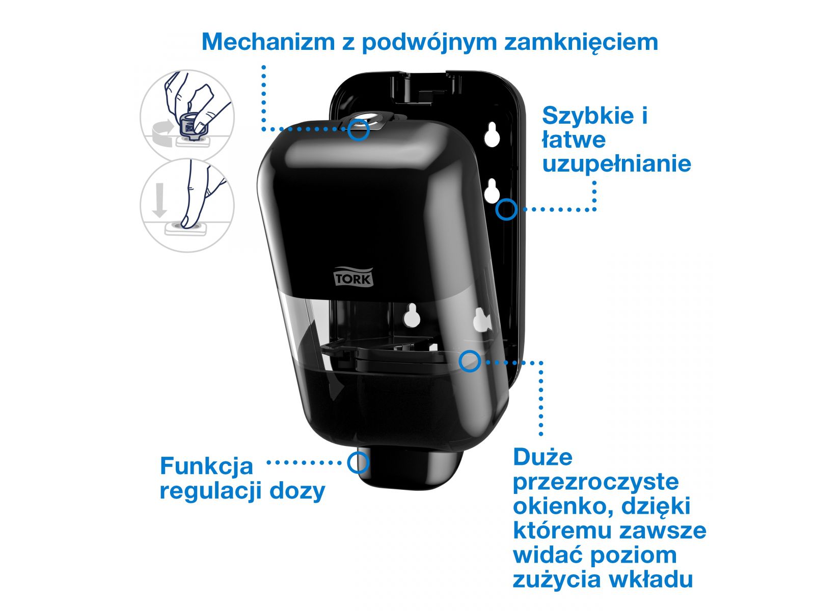 Dozownik mydła pianki MINI S5 TORK 565208 BLACK 525 ml
